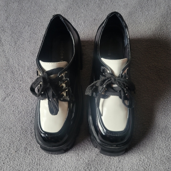 madden girl black platform oxfords loafers - Picture 2 of 5